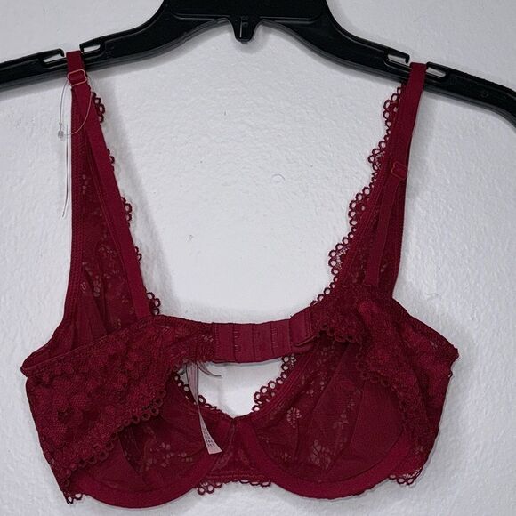 Dobreva Unlined Bra Womens Size 32D  Floral Lace Underwire Back Closure - Picture 7 of 10